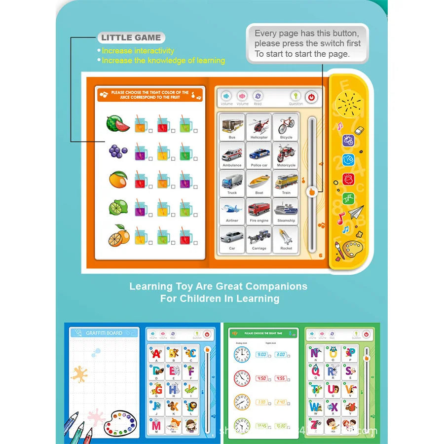 Touch & Learn Book: Kids' English Education with Reusable Pen