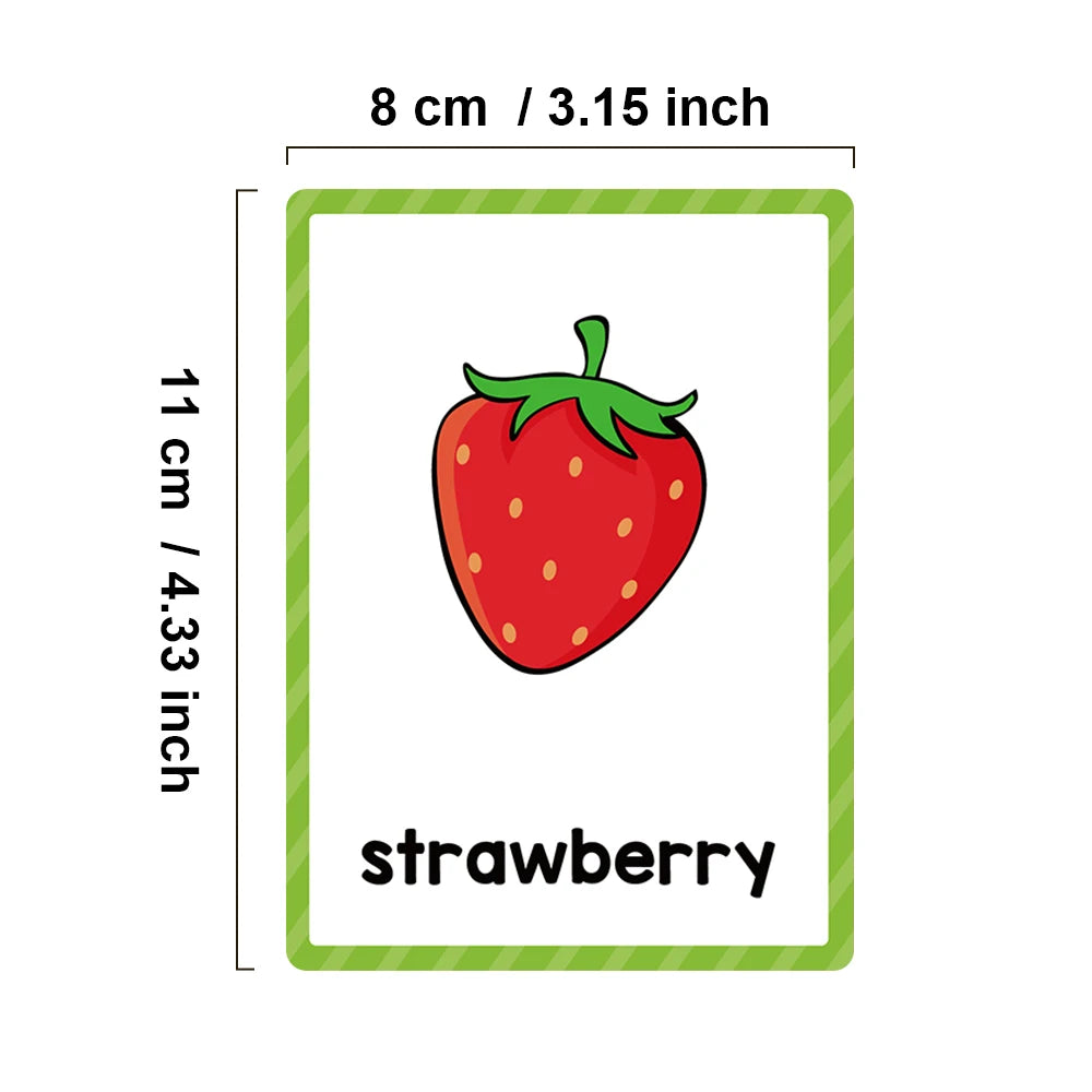 Montessori Kids English Words Learning Flashcards Early Educational Cards Classroom Supplies Kindergarten Teacher Teaching Aids