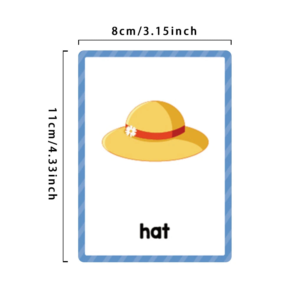 Montessori Kids English Words Learning Flashcards Early Educational Cards Classroom Supplies Kindergarten Teacher Teaching Aids
