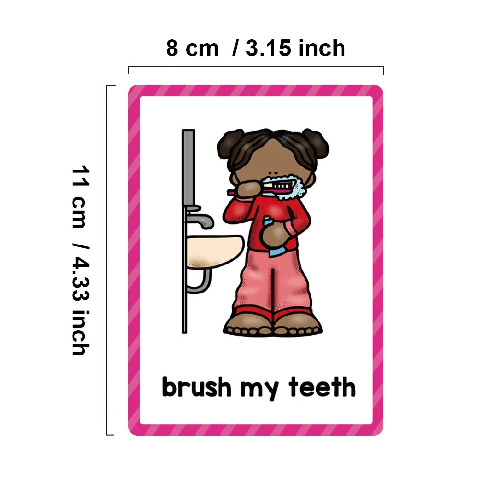 Montessori Kids English Words Learning Flashcards Early Educational Cards Classroom Supplies Kindergarten Teacher Teaching Aids