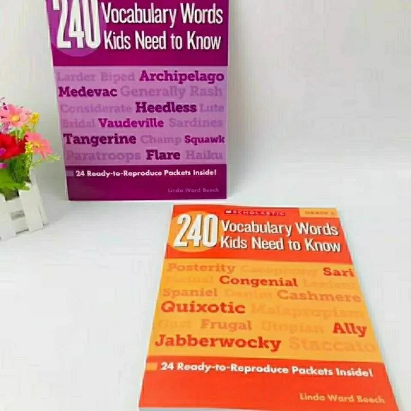 6 Pcs/set English Vocabulary Workbook for Primary School Students Grade 1-6 English 240 Vocabulary New Hot Exercise Book Libro