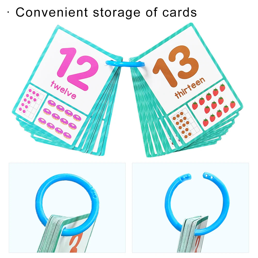 Montessori Kids English Words Learning Flashcards Early Educational Cards Classroom Supplies Kindergarten Teacher Teaching Aids