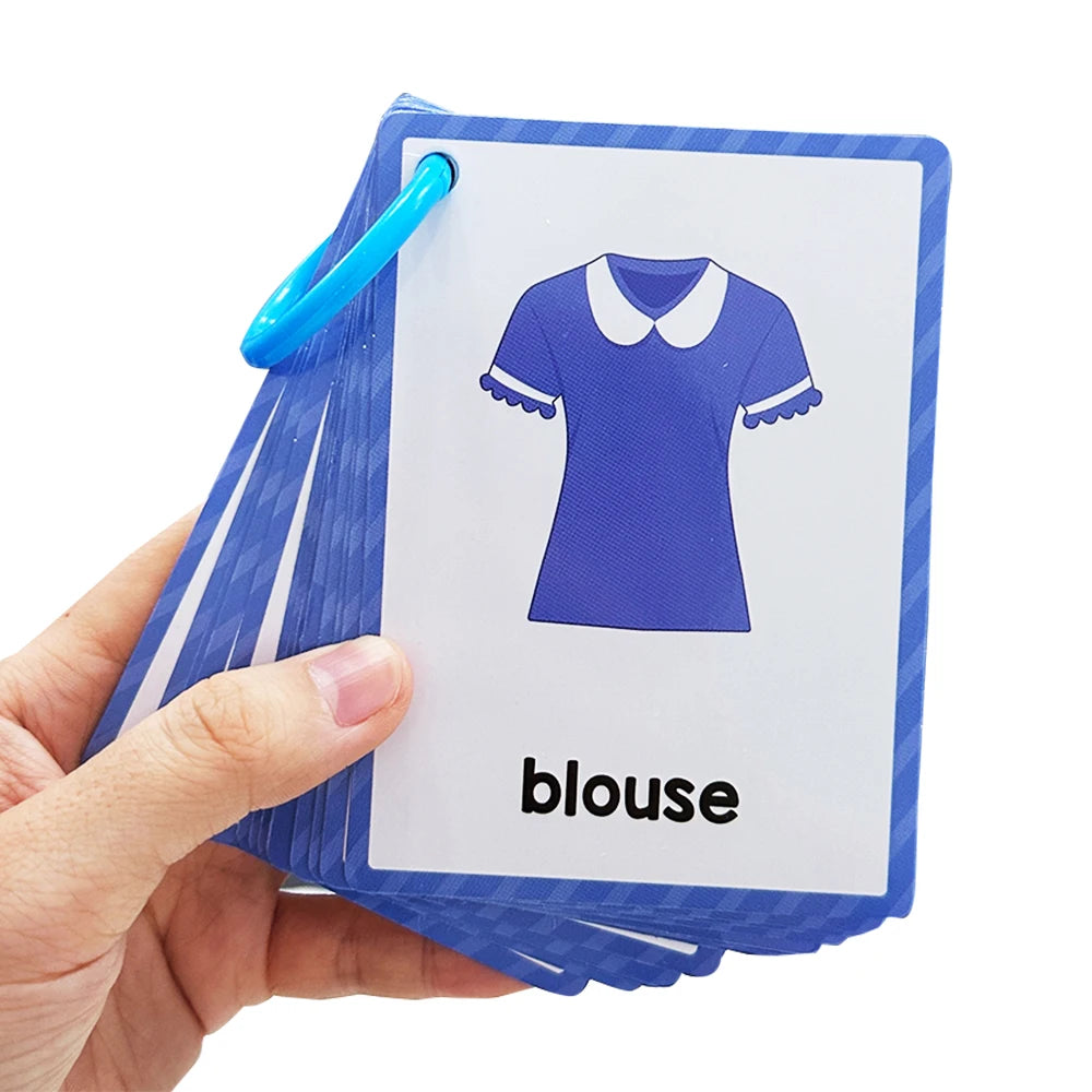 Montessori Kids English Words Learning Flashcards Early Educational Cards Classroom Supplies Kindergarten Teacher Teaching Aids