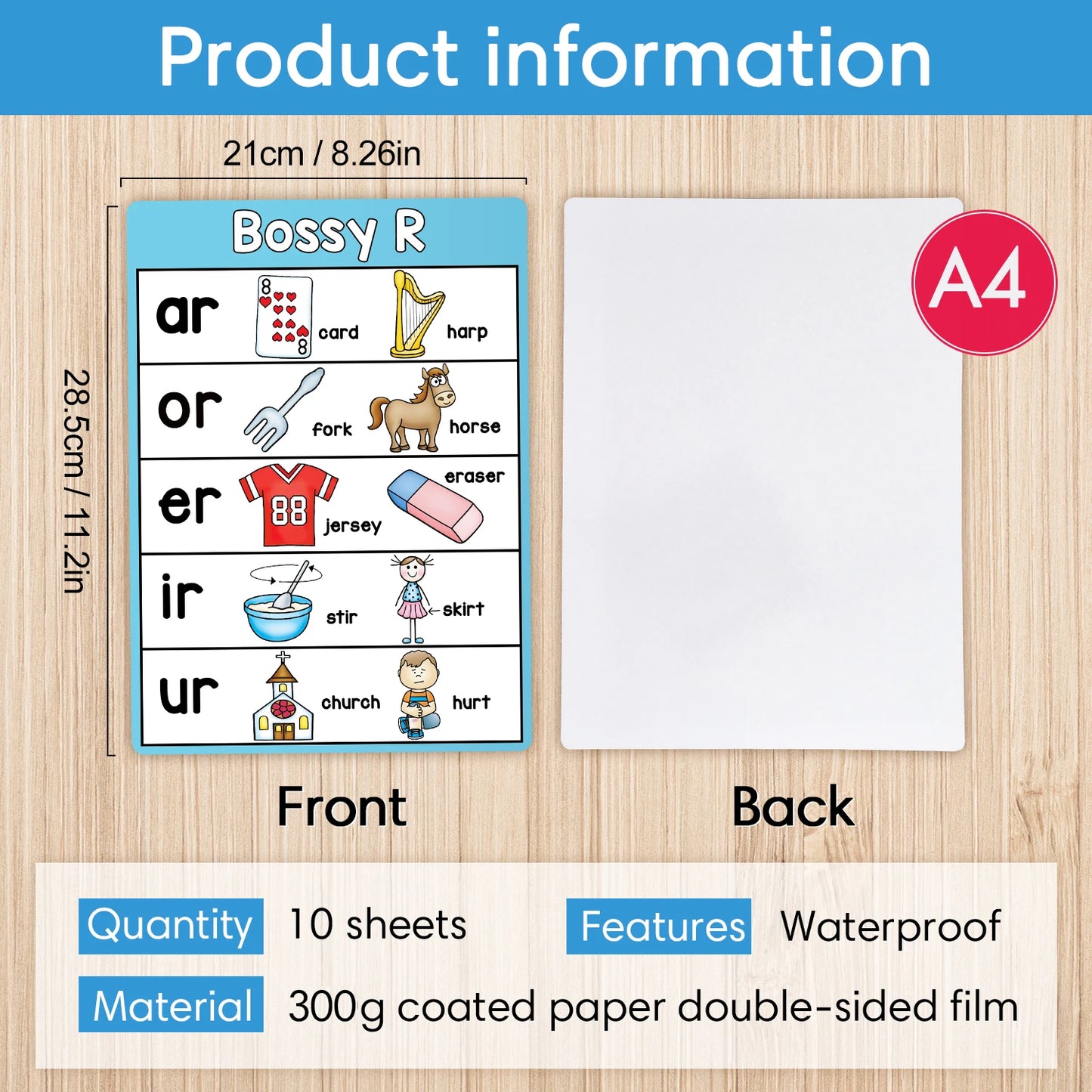 Phonics Learning Made Fun: 10pcs Alphabet Chart Posters for Kindergarten