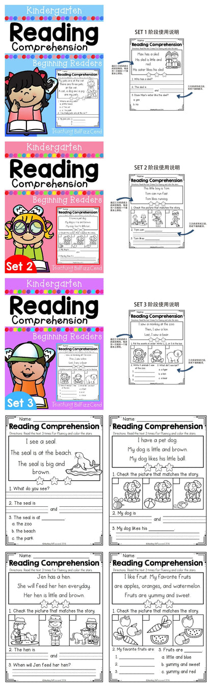100 Days Reading Comprehension Practice for Preschool English Learners