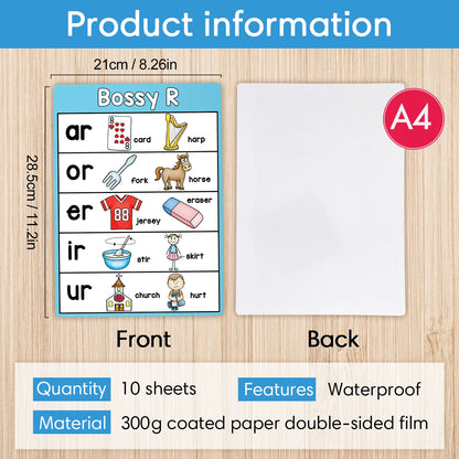 Phonics Learning Made Fun: 10pcs Alphabet Chart Posters for Kindergarten